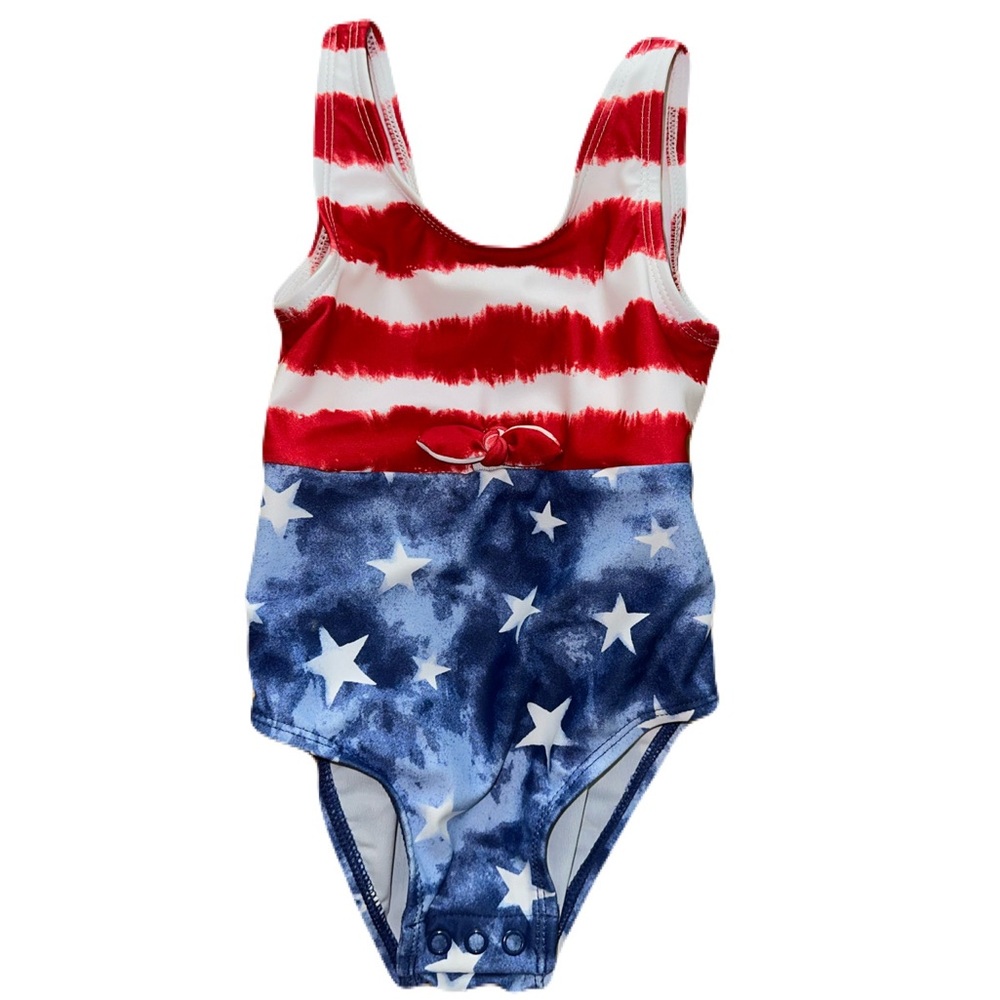 OshKosh Girl's Red White Blue Bathing Suit, 18 Months